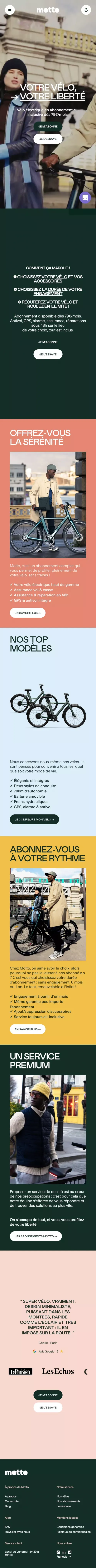 Motto - Accueil mobile view