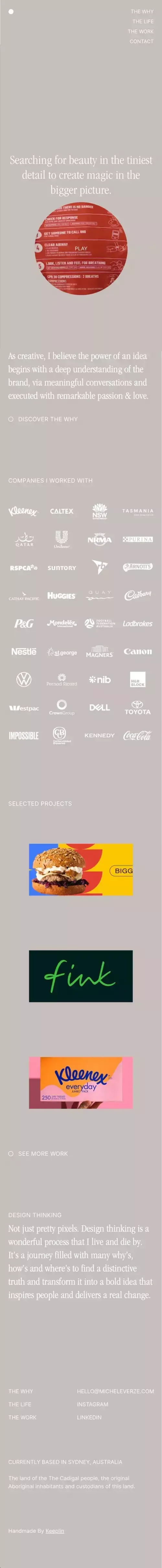 Michele Verze - Creative Director specialised in Design mobile view