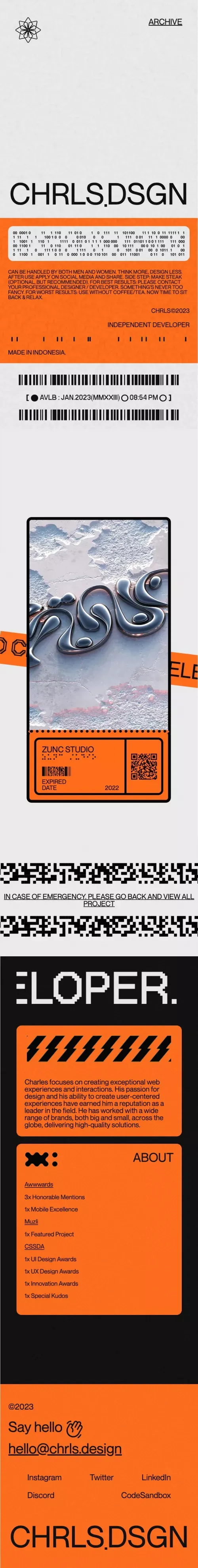 CHRLS.DSGN mobile view