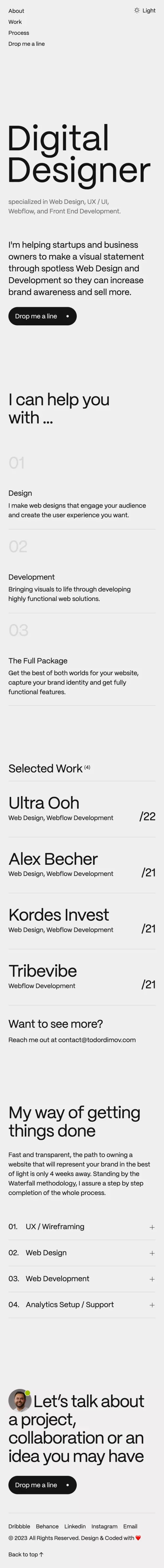Todor Dimov | Digital Designer mobile view
