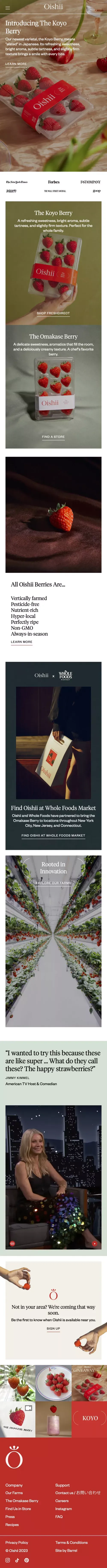 Oishii mobile view