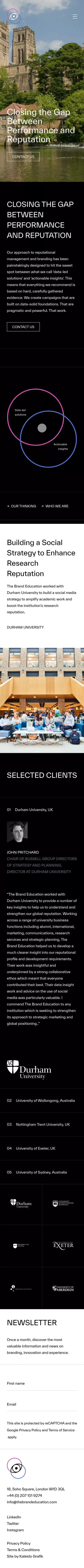 The Brand Education – Reputation management and strategic branding for leading higher-education institutions worldwide. mobile view