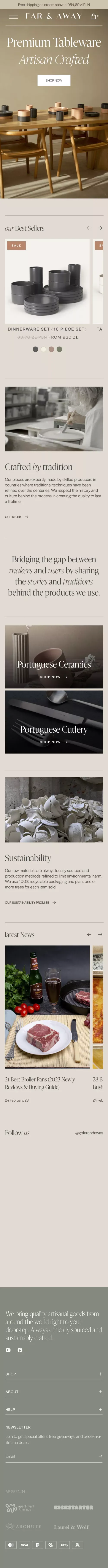 Far & Away - Modern Heritage Goods Right to your Doorstep mobile view