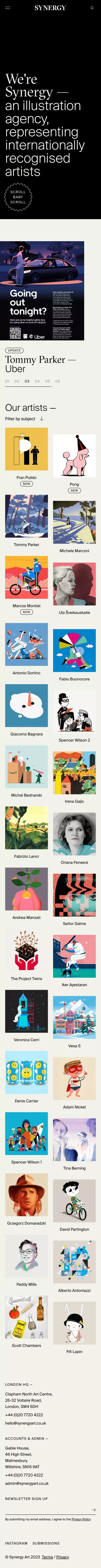 Synergy Art | Illustration agency mobile view