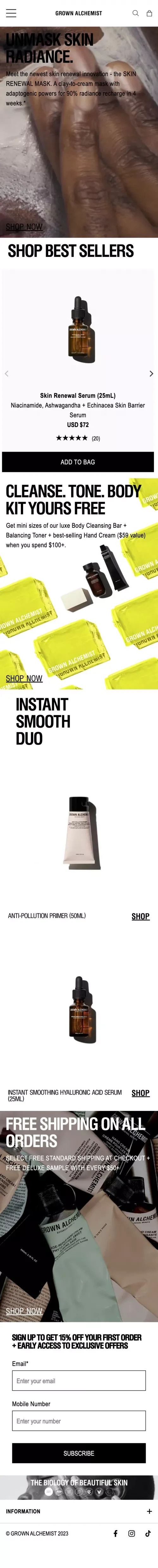 Grown Alchemist Official Site | Biology of Beautiful Skin mobile view