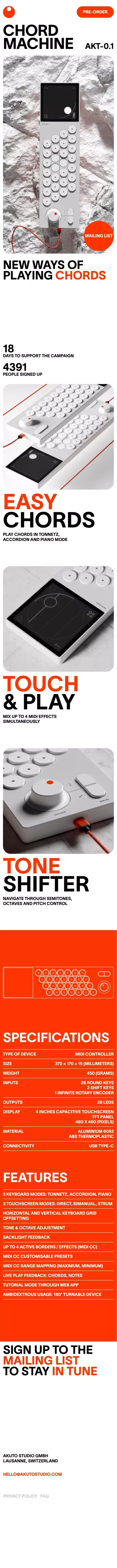 Akuto Studio · Chord Machine AKT-0.1 mobile view