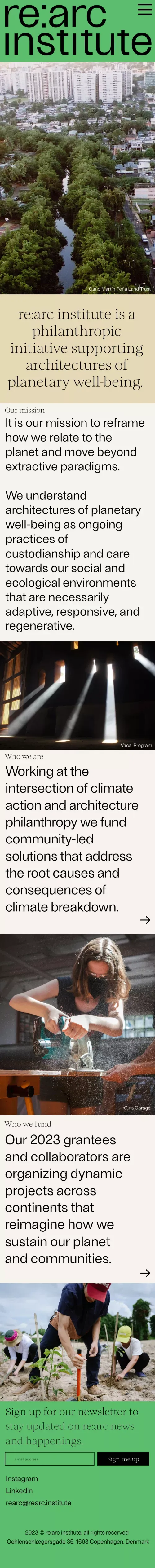 re:arc institute mobile view
