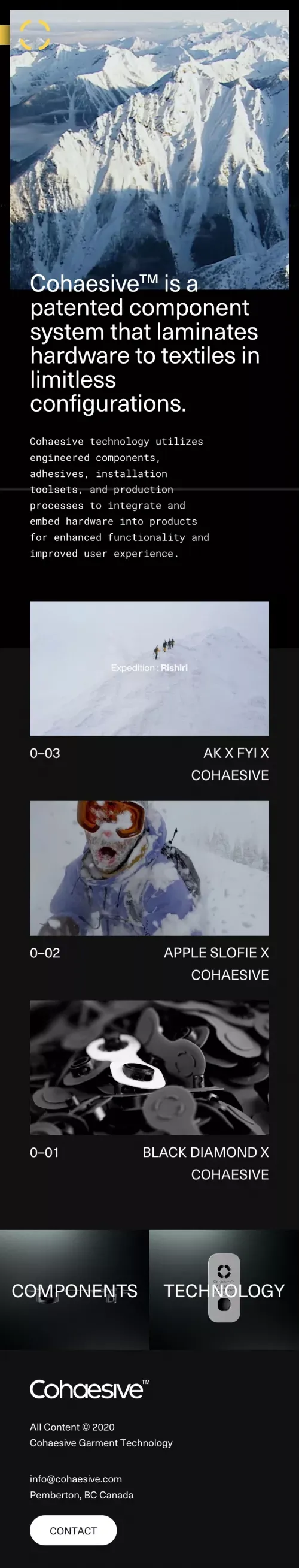 Cohaesive Component System mobile view