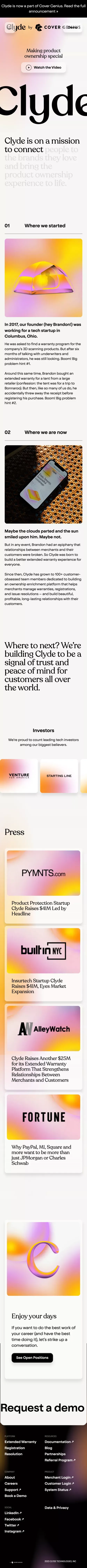 Clyde is rethinking the post-purchase experience | Clyde mobile view