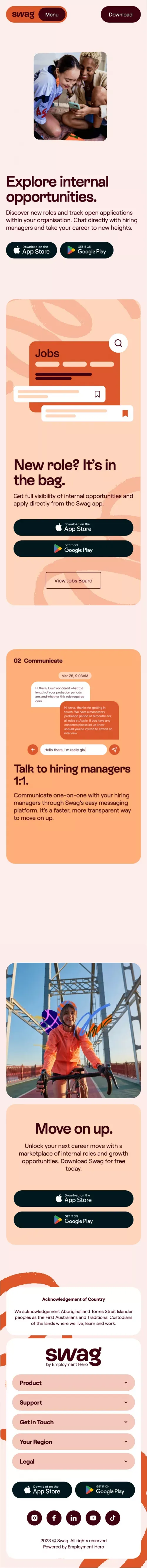 Swag Career: Track Applications And Find Your Dream Job With A Few Taps. mobile view