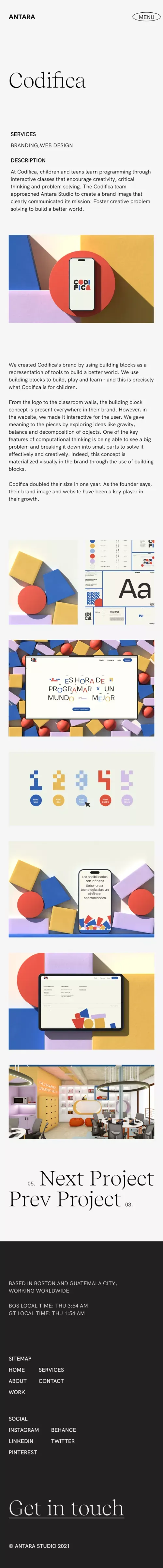 Antara Studio      -            Codifica mobile view