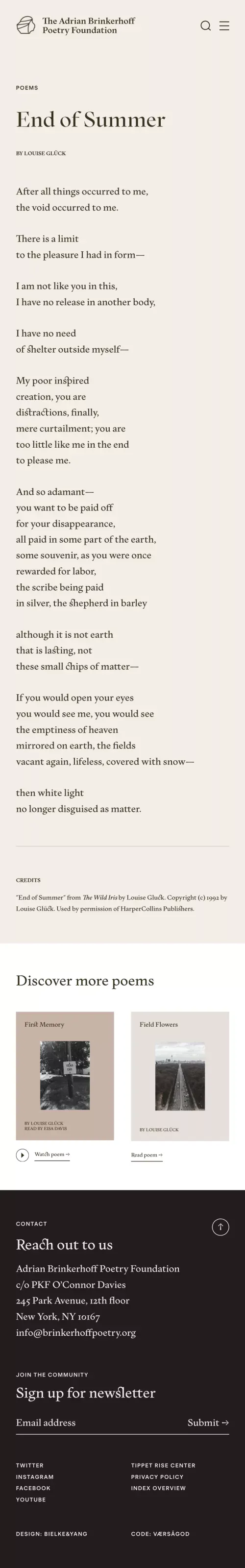 End of Summer – The Adrian Brinkerhoff Poetry Foundation mobile view