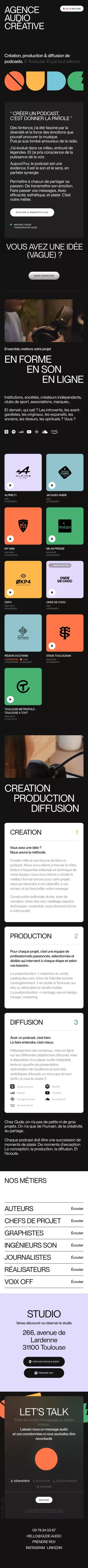 Qude : production de podcasts Toulouse mobile view