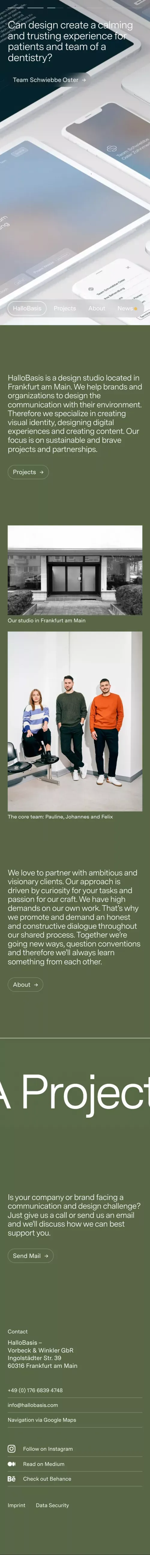 HalloBasis – Designstudio in Frankfurt am Main mobile view
