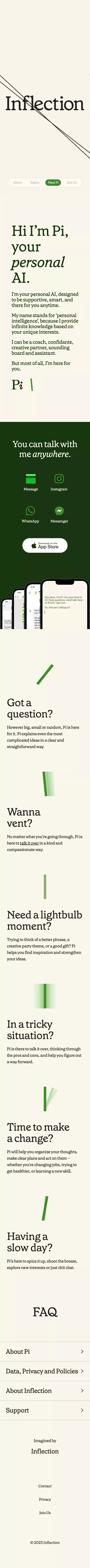 Inflection mobile view