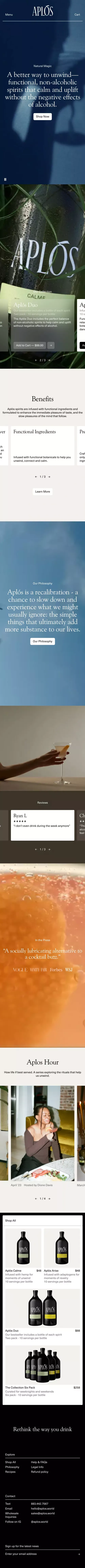 Aplós - Functional, Non-alcoholic Spirits mobile view