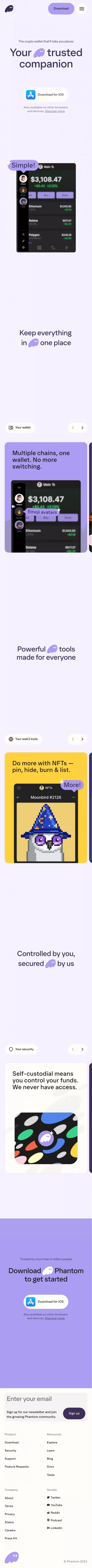 Phantom — Crypto & NFT Wallet — Solana | Ethereum | Polygon mobile view