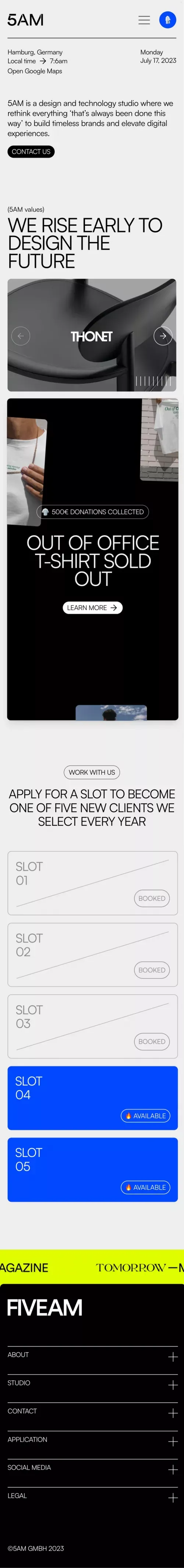 Design & Technology  | 5AM mobile view