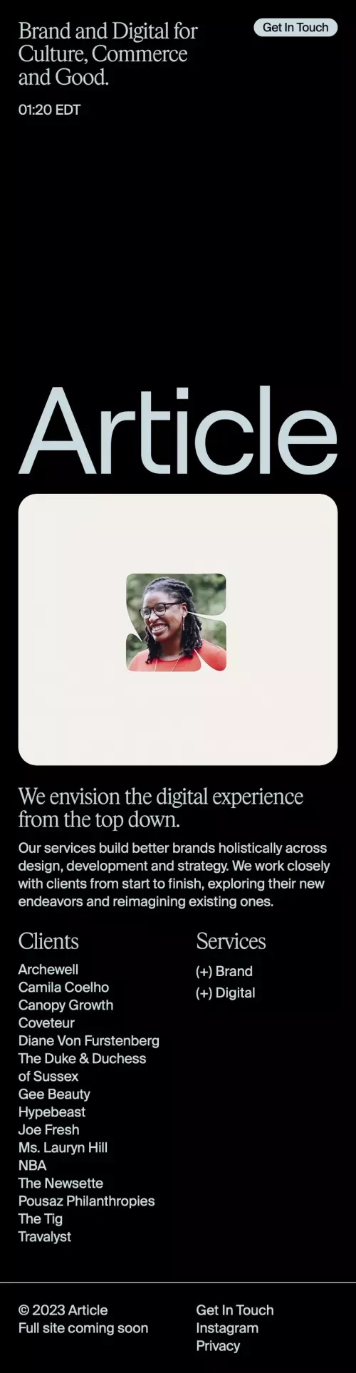 Article | Branding and Digital for Culture, Commerce and Good. mobile view