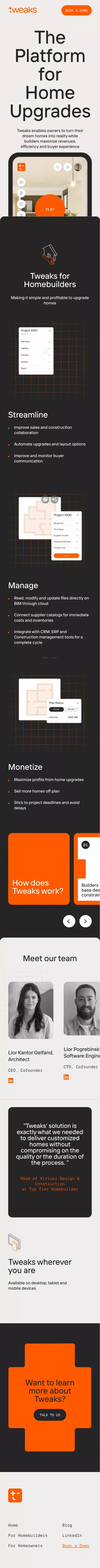 Tweaks - The Platform for Home Upgrades mobile view
