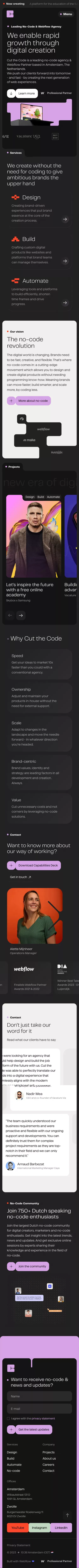 No-Code Agency & Webflow Partner for Ambitious Brands | Cut the Code mobile view