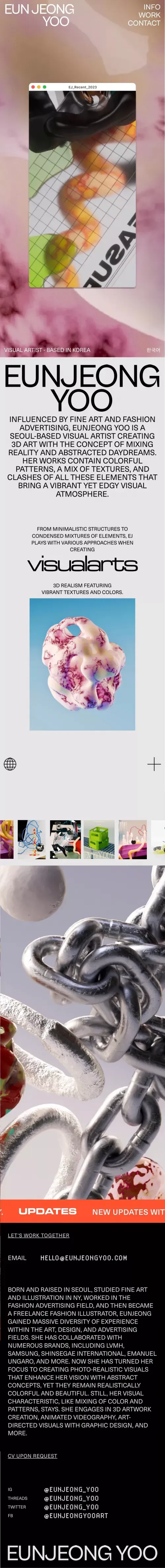 EUN JEONG YOO — VISUAL ARTIST mobile view