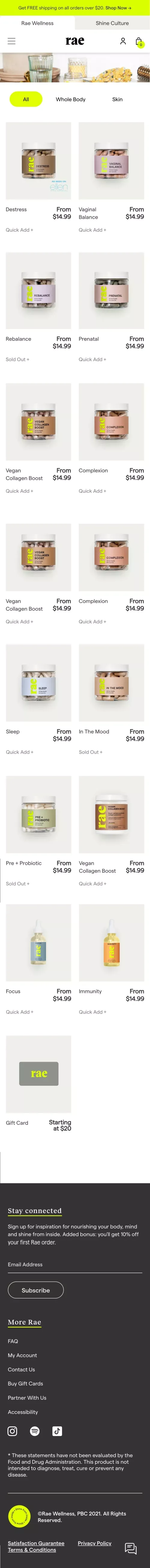 Shop All Rae – Rae Wellness mobile view
