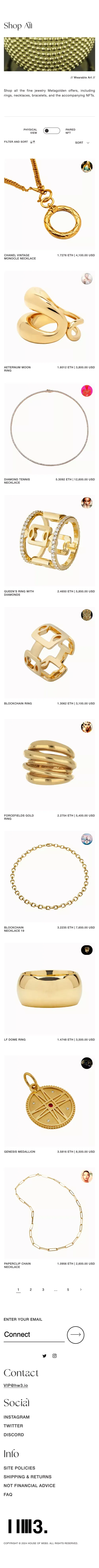 Shop All – House of Web3 mobile view