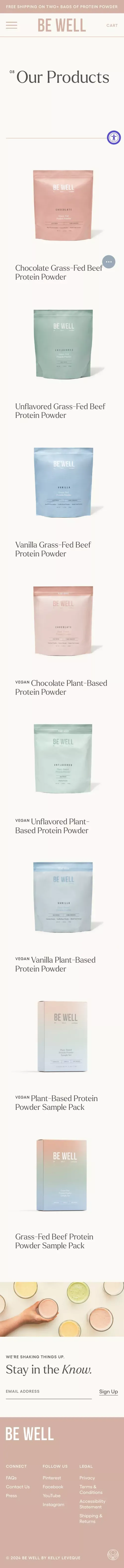 Shop All Products | Protein Powders, Bundles | Be Well by Kelly mobile view