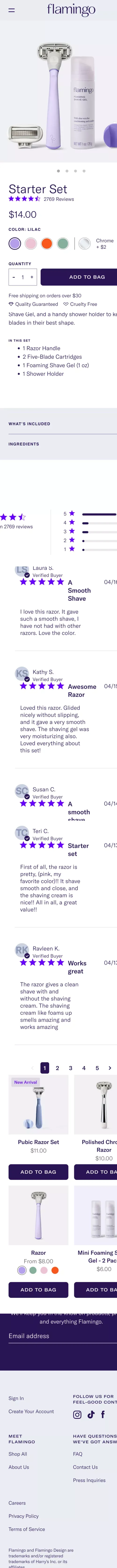 Shave Set | Flamingo mobile view