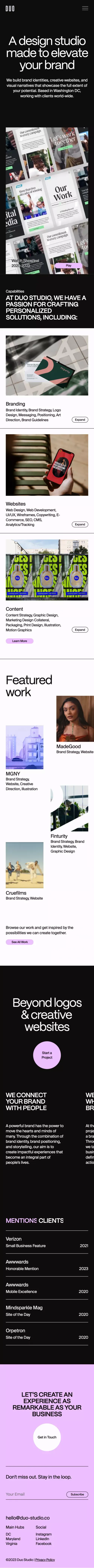 Duo Studio — A Digital Design Studio in Washington DC mobile view