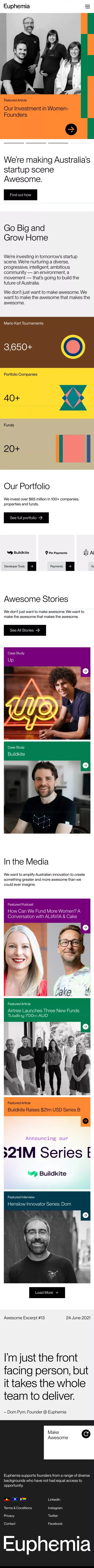 Euphemia | Making Australia’s startup scene Awesome mobile view