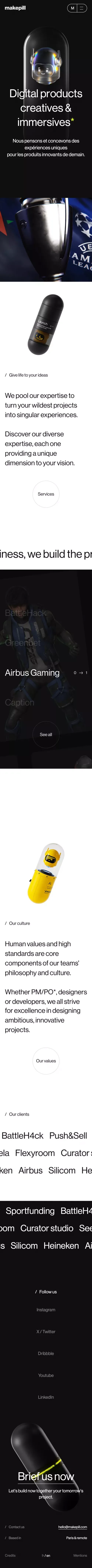 Makepill | Produits digitaux, créatifs & immersifs. mobile view