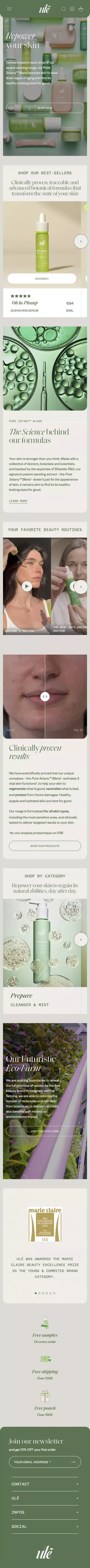 Ulé Beauty Cosmetics mobile view