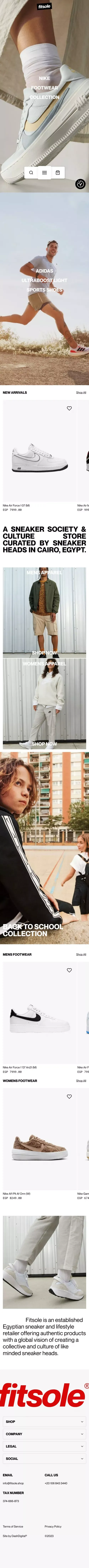 Fitsole mobile view