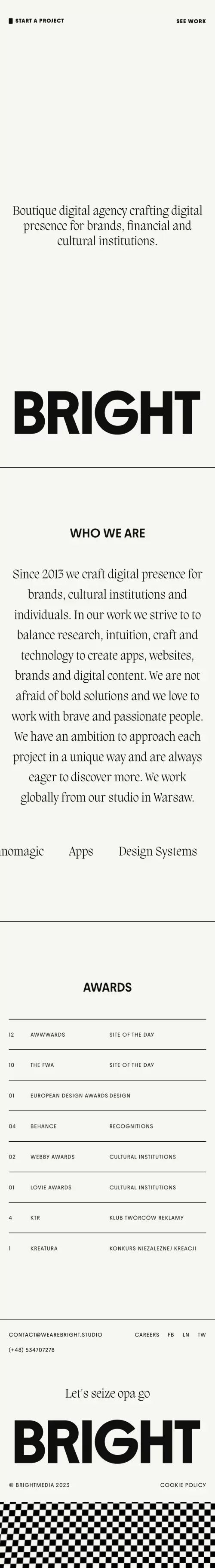 BRIGHT | Digital Studio mobile view