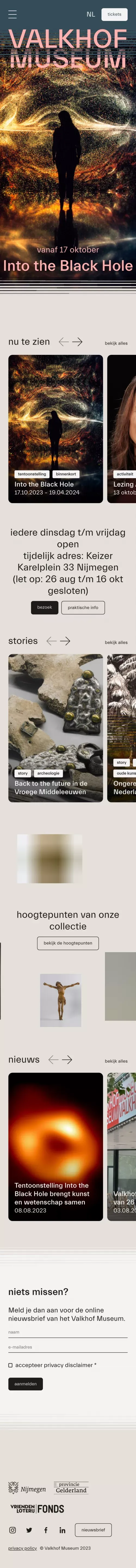 Valkhof Museum mobile view