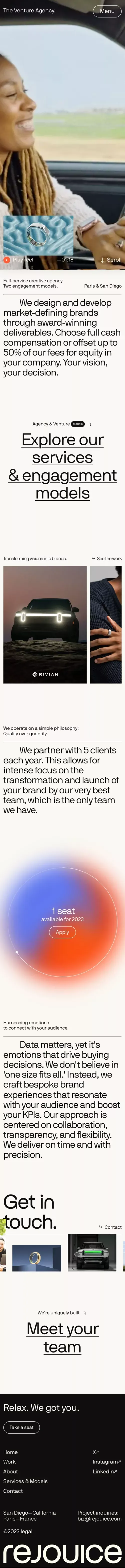 REJOUICE® mobile view