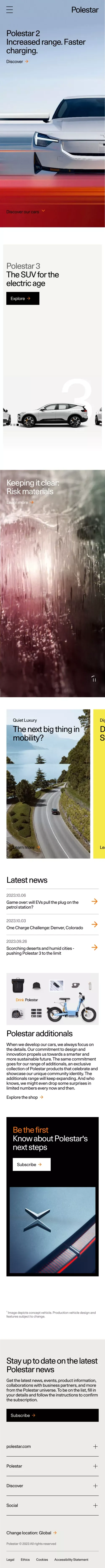 Polestar – Electric cars | Polestar mobile view
