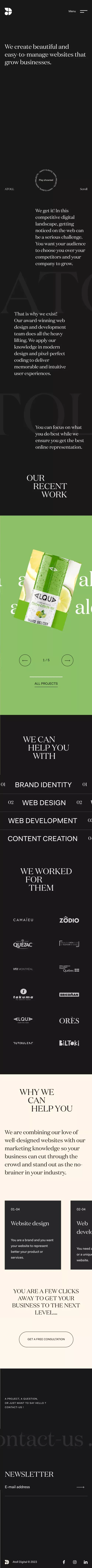 Atoll Digital | Web design agency mobile view
