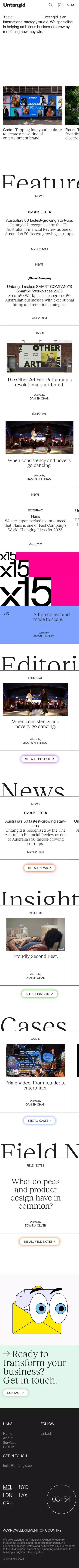 Untangld • An International Strategy Studio mobile view