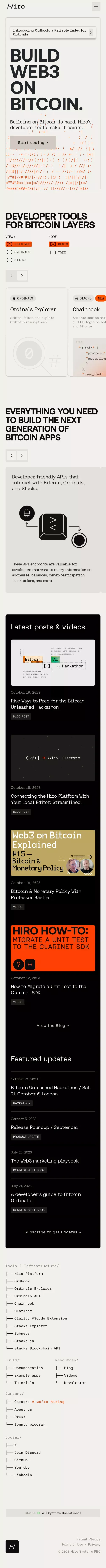 Hiro – Developer tools for Bitcoin layers mobile view
