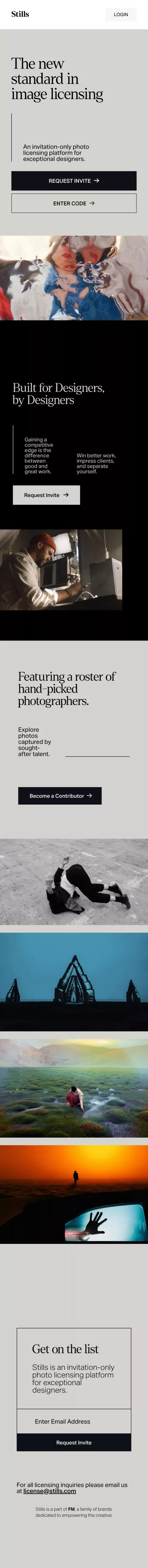 Introducing Stills: A new way for contributors to license photos. mobile view