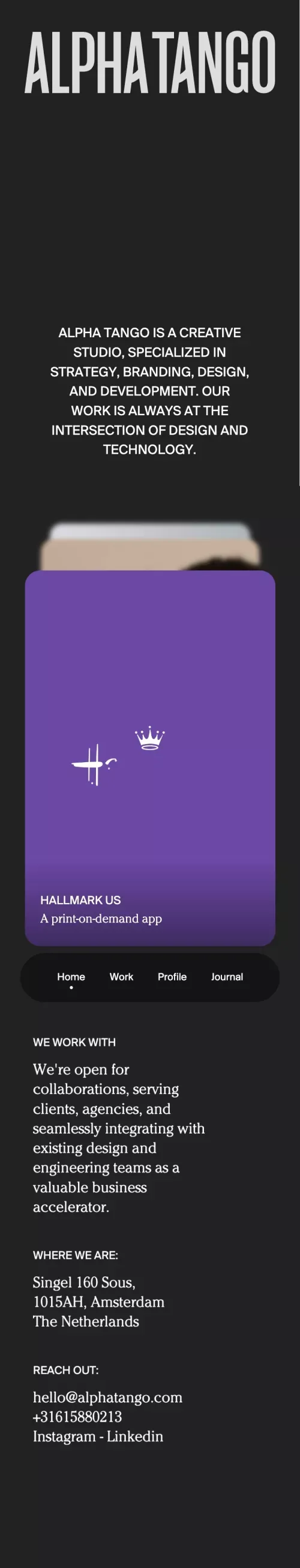 Alpha Tango mobile view