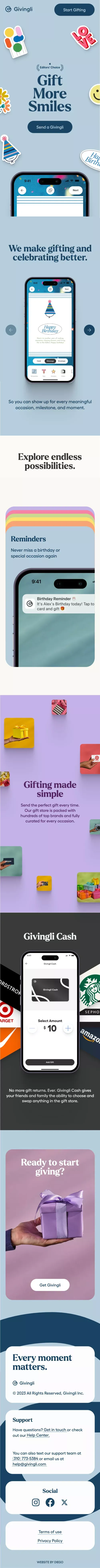 Givingli - Level Up Your Gifting mobile view