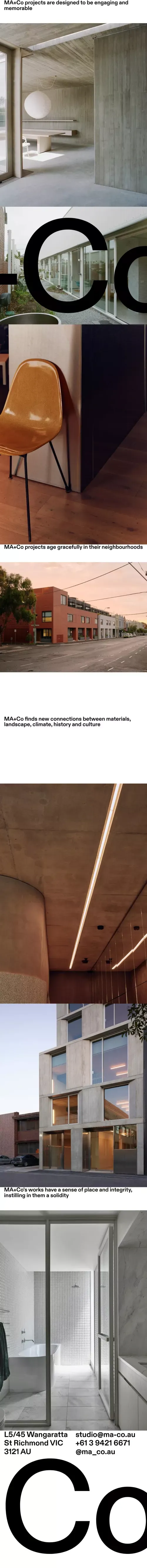 MA+Co mobile view
