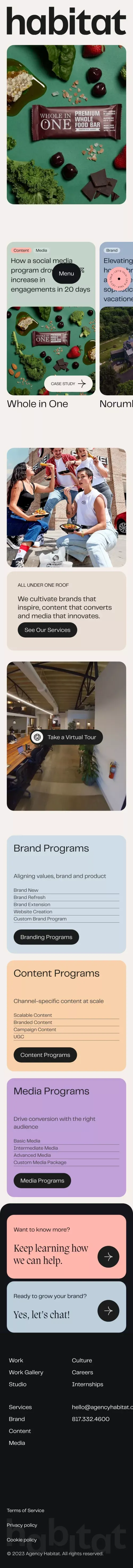 Agency Habitat | Brand, content and media all under one roof mobile view