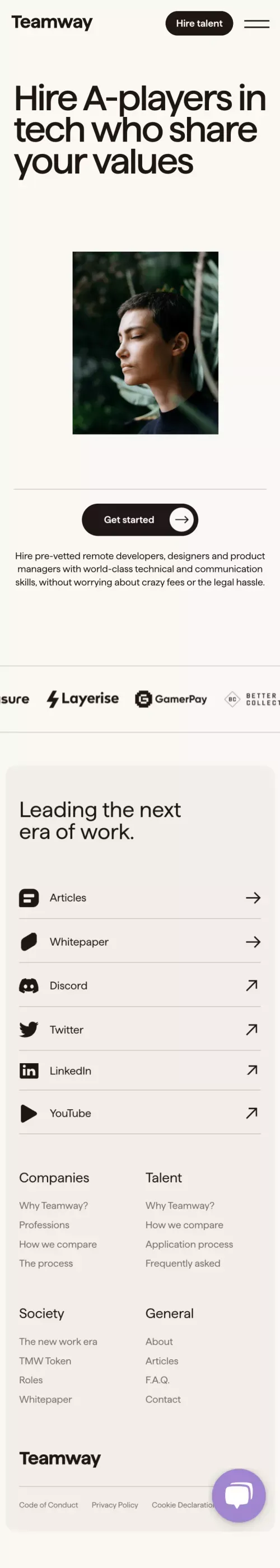 Teamway | The member-owned tech society mobile view