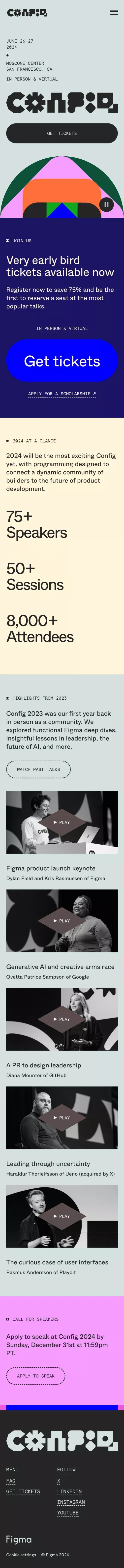 Config 2024 | Figma mobile view