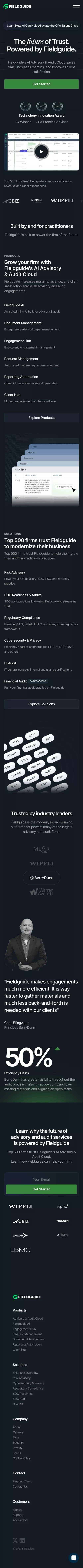 Fieldguide Advisory & Audit Cloud mobile view